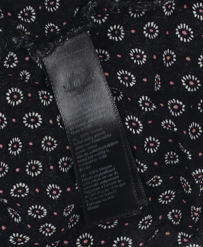 Monsoon Womens Black Viscose Blouse Size 14 Tunic Work Casual
