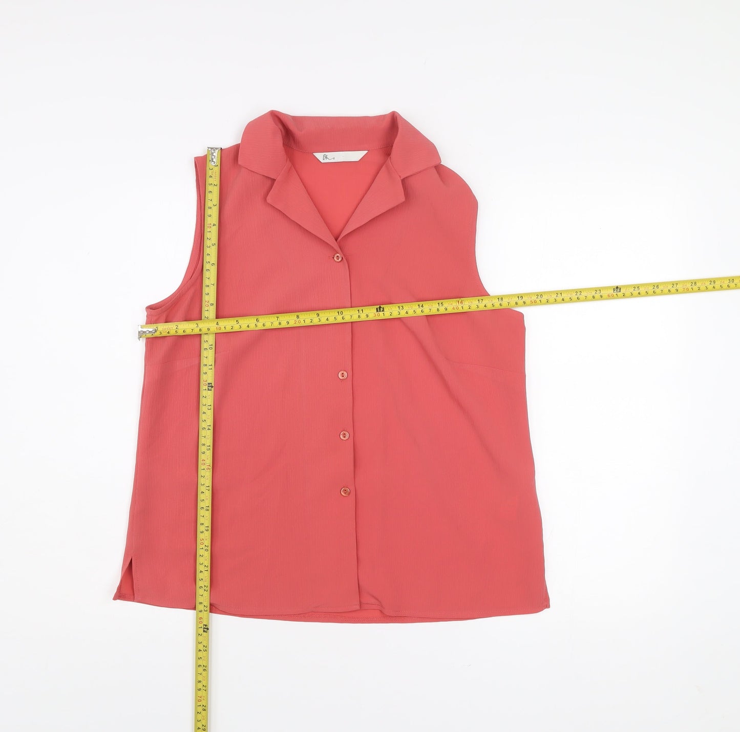 BHS Women’s Pink Sleeveless Collared Blouse Size 12