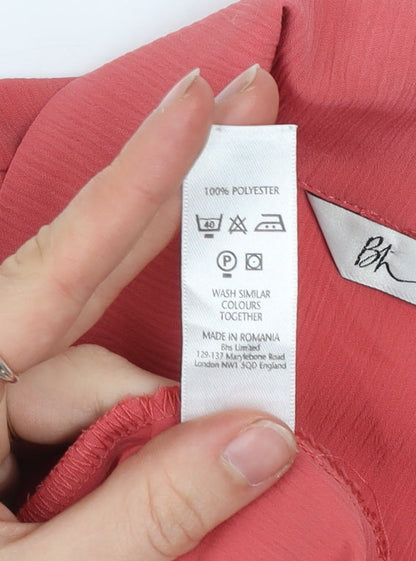 BHS Women’s Pink Sleeveless Collared Blouse Size 12