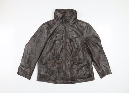 Bianca Unisex Brown Polyester Mid-Length Zip Jacket Size 20