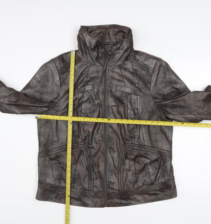 Bianca Unisex Brown Polyester Mid-Length Zip Jacket Size 20