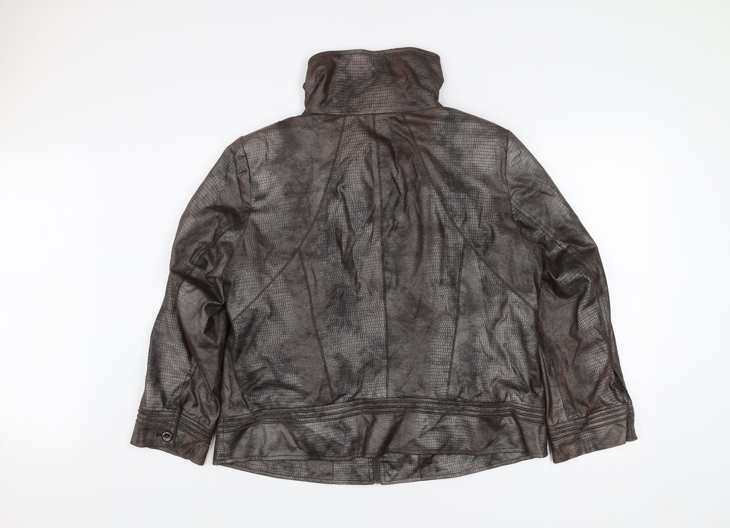 Bianca Unisex Brown Polyester Mid-Length Zip Jacket Size 20