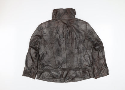 Bianca Unisex Brown Polyester Mid-Length Zip Jacket Size 20