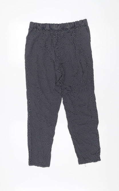 Papaya Women Blue Geometric Viscose Trousers Size 10