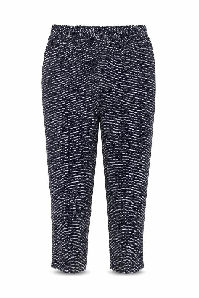 Front view of Papaya Women Blue Geometric Viscose Trousers, size 10