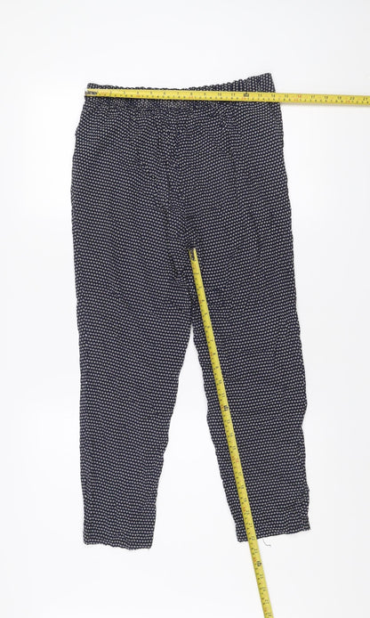 Papaya Women Blue Geometric Viscose Trousers Size 10