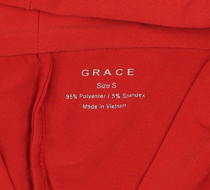 Grace Womens Red Sleeveless Tunic Blouse Top Size S V-Neck