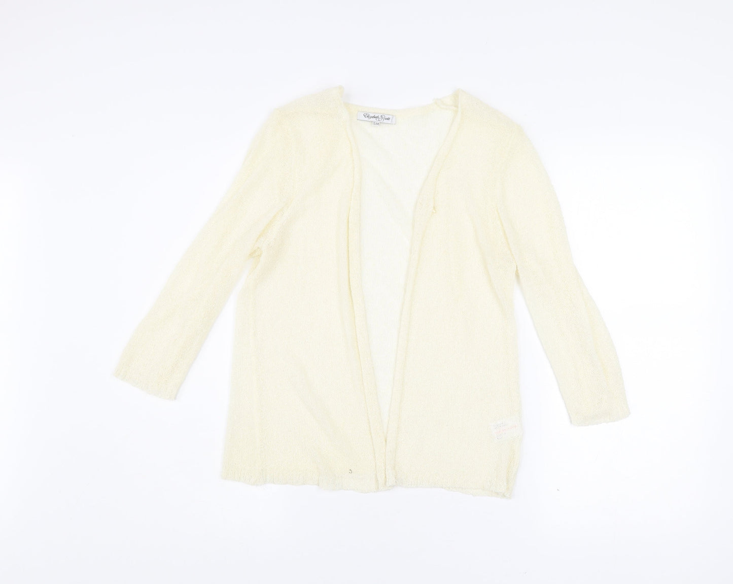 Elizabeth Scott Women’s Ivory Open Knit Cardigan S/M 3/4 Sleeve