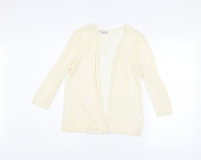 Elizabeth Scott Women’s Ivory Open Knit Cardigan S/M 3/4 Sleeve