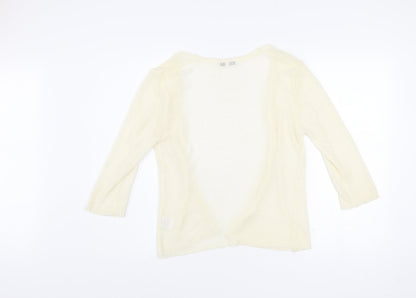 Elizabeth Scott Women’s Ivory Open Knit Cardigan S/M 3/4 Sleeve
