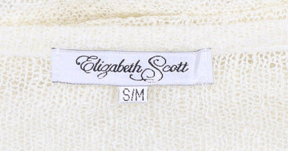 Elizabeth Scott Women’s Ivory Open Knit Cardigan S/M 3/4 Sleeve