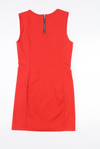 H&M Divided Women's Red Bodycon Knee Length Sleeveless Dress Size 10