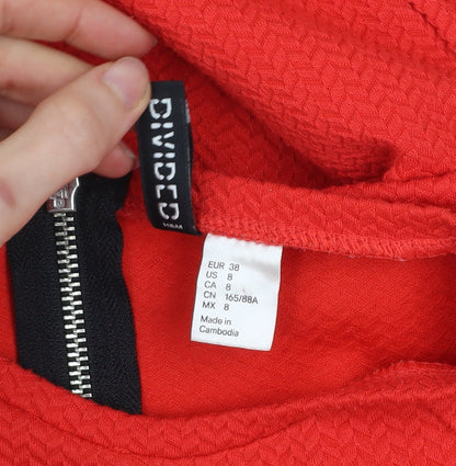 H&M Divided Women's Red Bodycon Knee Length Sleeveless Dress Size 10