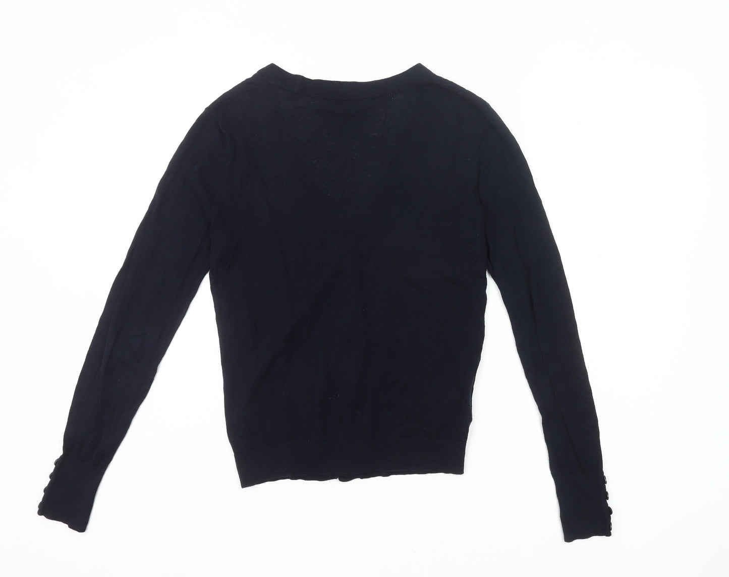 Ann Taylor Loft Womens Blue Cardigan Small V-Neck Knit Cotton Modal