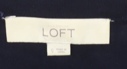 Ann Taylor Loft Womens Blue Cardigan Small V-Neck Knit Cotton Modal