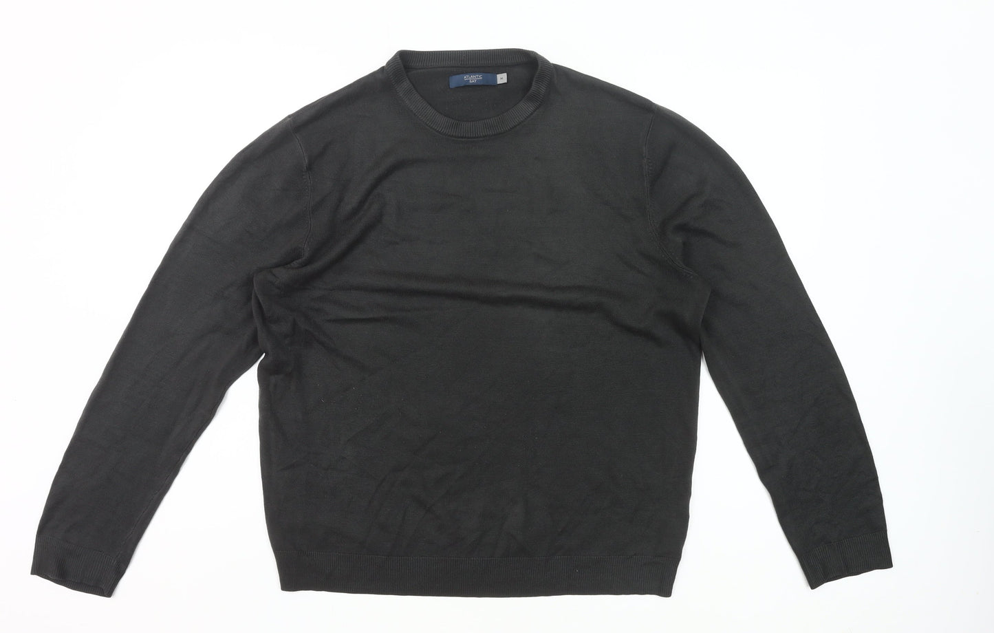 Atlantic Bay Men's Black M Pullover Crew Neck Jumper Acrylic Knit
