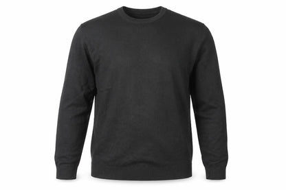 Front view of Atlantic Bay Men's Black M Pullover Crew Neck Jumper Acrylic Knit