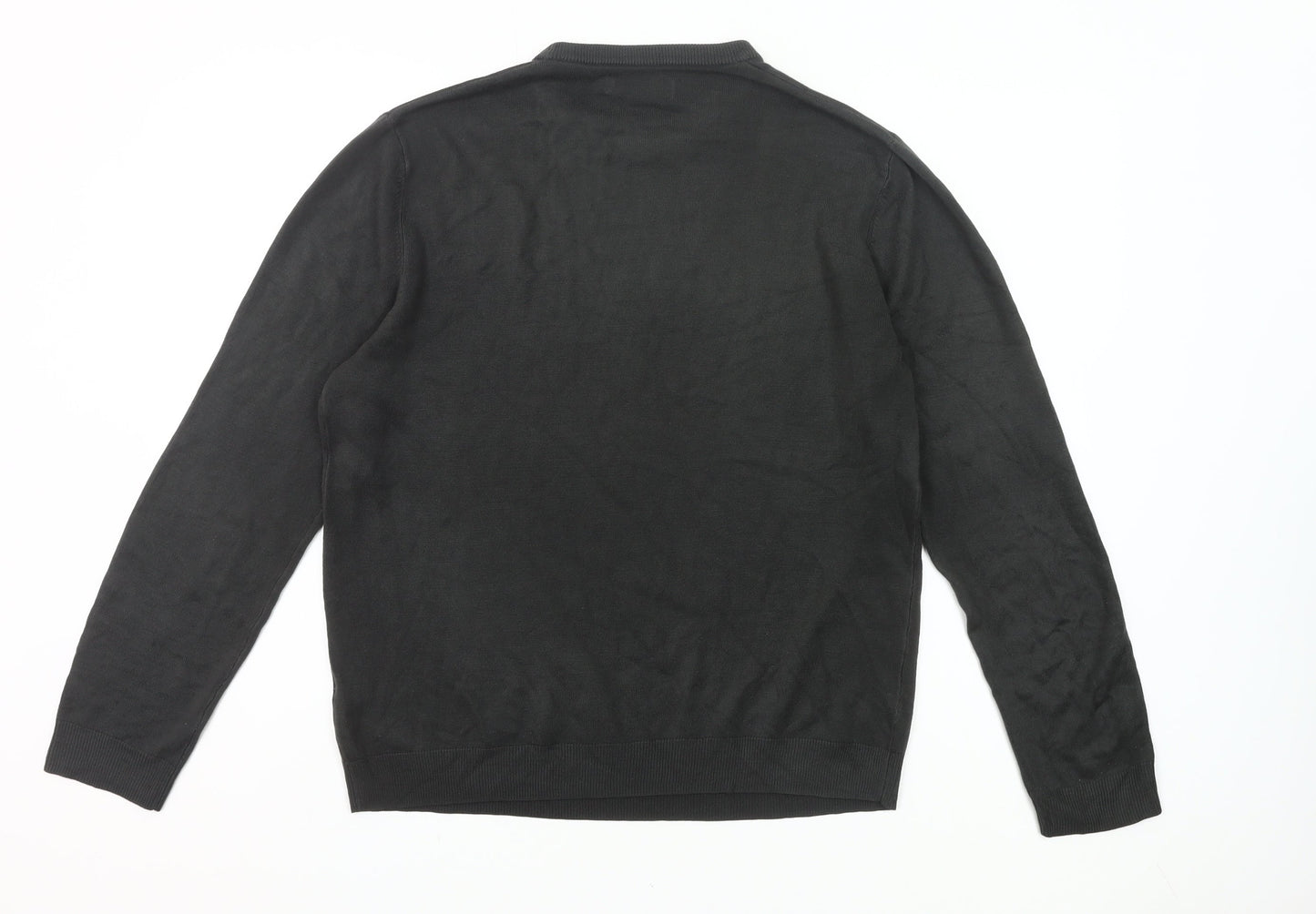 Atlantic Bay Men's Black M Pullover Crew Neck Jumper Acrylic Knit