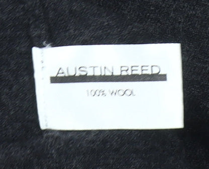 Austin Reed Womens Black Wool Henley Jumper Size M V-Neck Long Sleeve