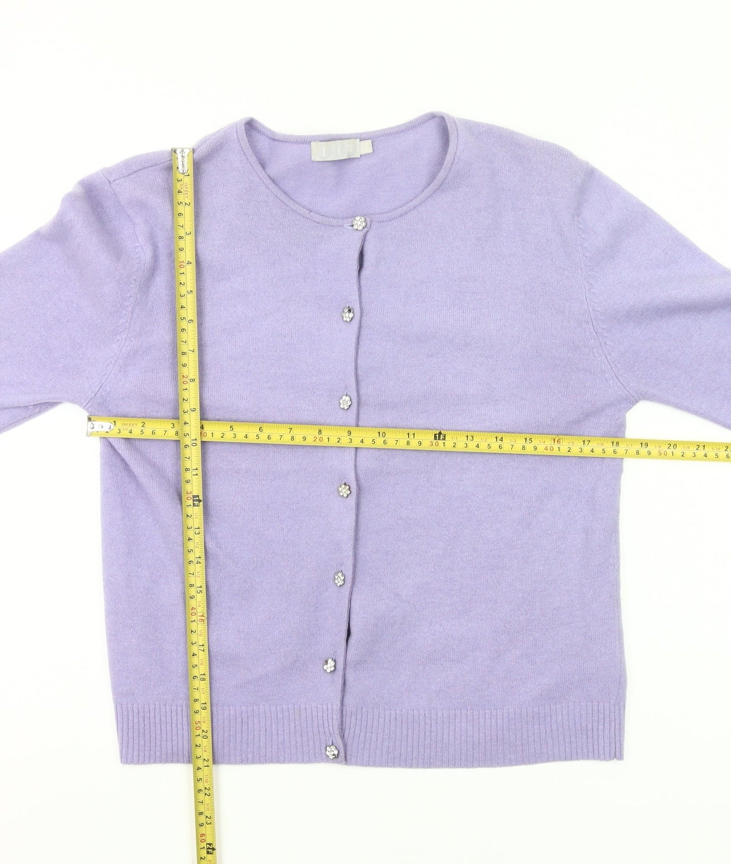 IFW Women’s Purple Wool Angora Blend Cardigan M 3/4 Sleeve