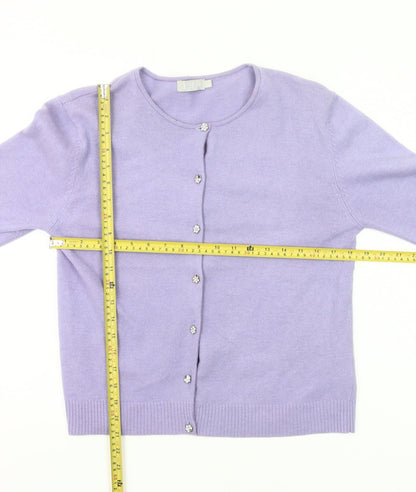 IFW Women’s Purple Wool Angora Blend Cardigan M 3/4 Sleeve