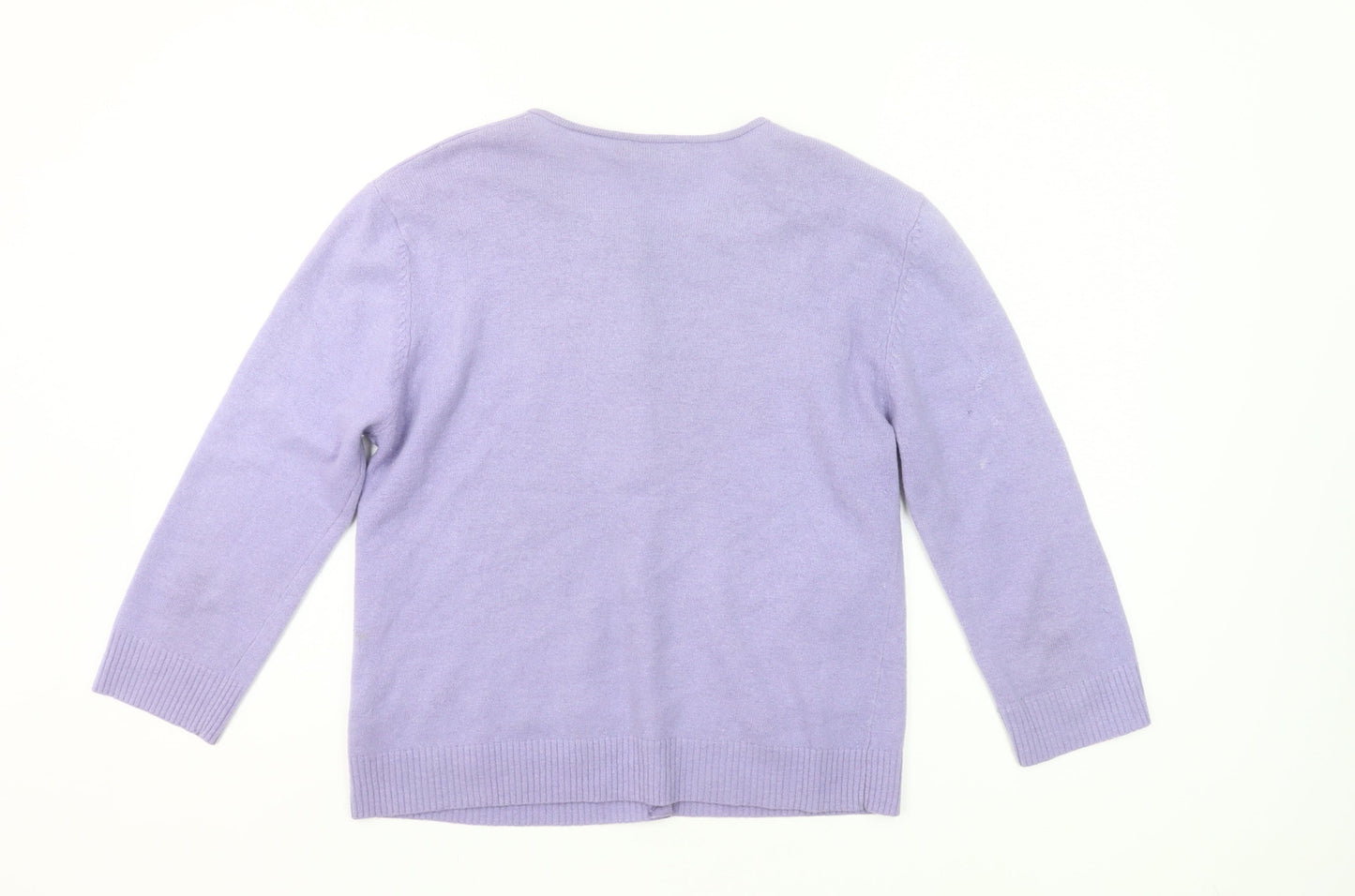 IFW Women’s Purple Wool Angora Blend Cardigan M 3/4 Sleeve