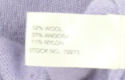 IFW Women’s Purple Wool Angora Blend Cardigan M 3/4 Sleeve