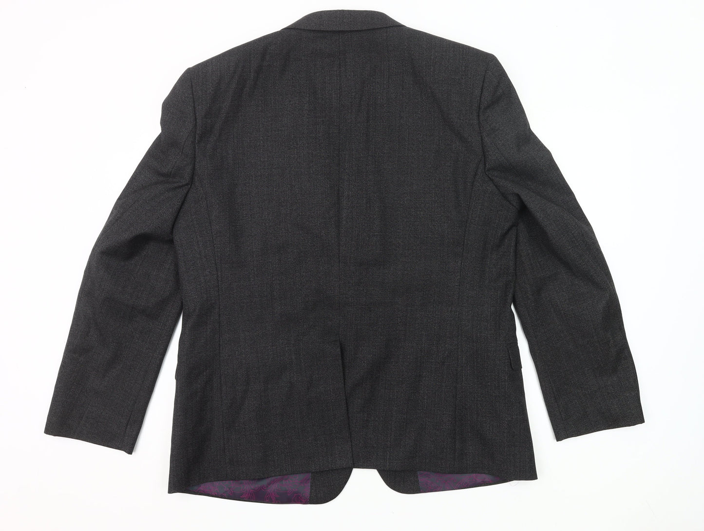 Ted Baker Men's Grey Wool Blend 46R Blazer Jacket Classic Formal