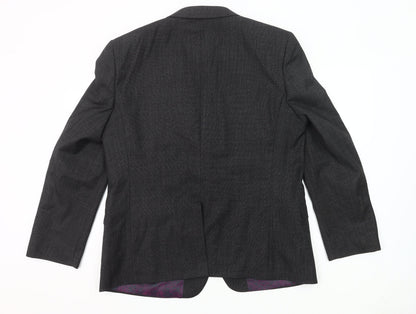Ted Baker Men's Grey Wool Blend 46R Blazer Jacket Classic Formal