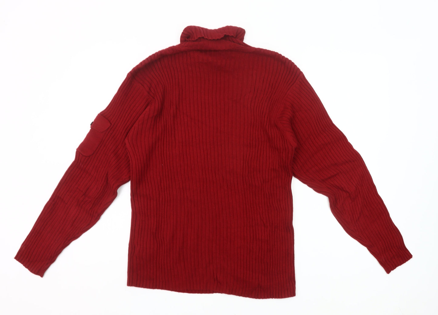 Next Women’s Red Roll Neck Cotton Jumper Size M Long Sleeve Knit
