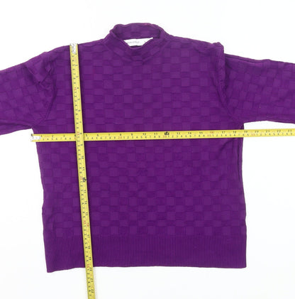 Warehouse Women’s Purple Mock Neck Knit Jumper Size L