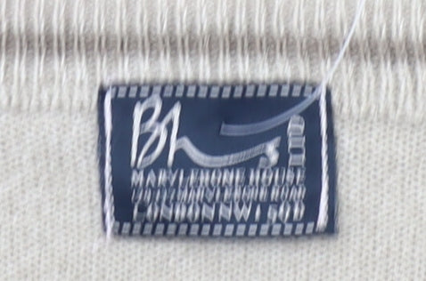 BH Men’s Beige V-Neck Pullover Jumper Medium Acrylic Knit