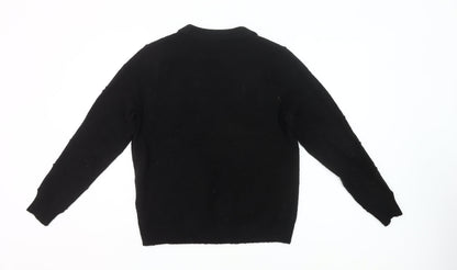 Klass Women's Black Collared Pullover Jumper Size L Long Sleeve