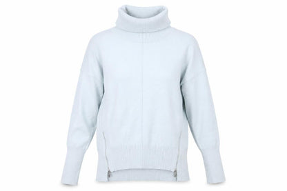 Phase Eight Womens Blue XS Roll Neck Pullover Jumper with Zips