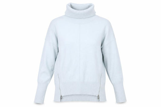 Phase Eight Womens Blue XS Roll Neck Pullover Jumper with Zips