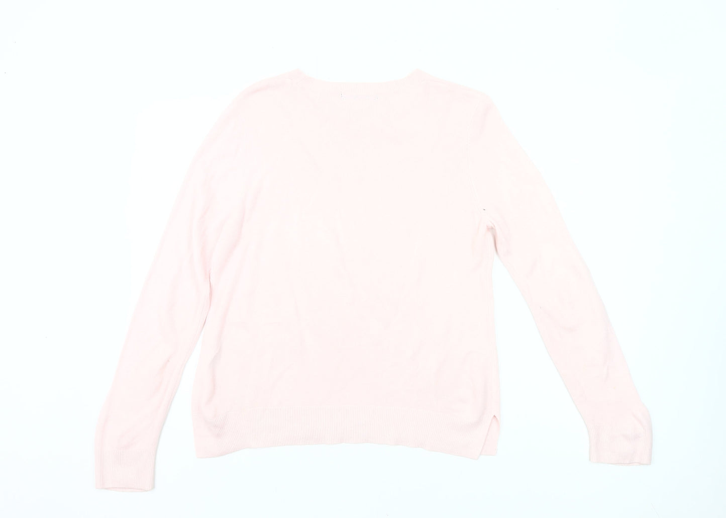 Marks and Spencer Womens Pink Size 14 Crew Neck Acrylic Jumper