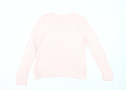 Marks and Spencer Womens Pink Size 14 Crew Neck Acrylic Jumper