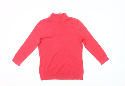 John Lewis Women’s Red Size 10 Mock Neck Long Sleeve Jumper