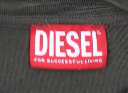 Diesel Boys Green Logo Graphic T-Shirt Size 10 Years Cotton Casual
