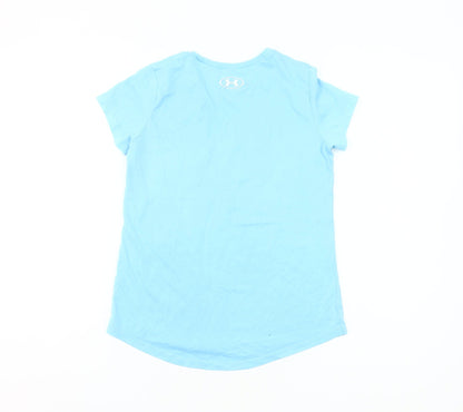 Under Armour Boys Blue Logo T-Shirt Size 10 Years Short Sleeve Activewear