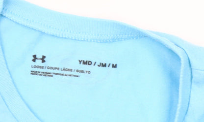 Under Armour Boys Blue Logo T-Shirt Size 10 Years Short Sleeve Activewear