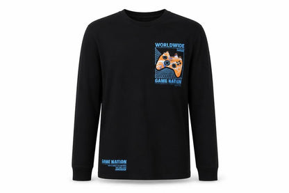 Marks and Spencer Boys Black 12-13 Years Long Sleeve Gaming Pyjama Top