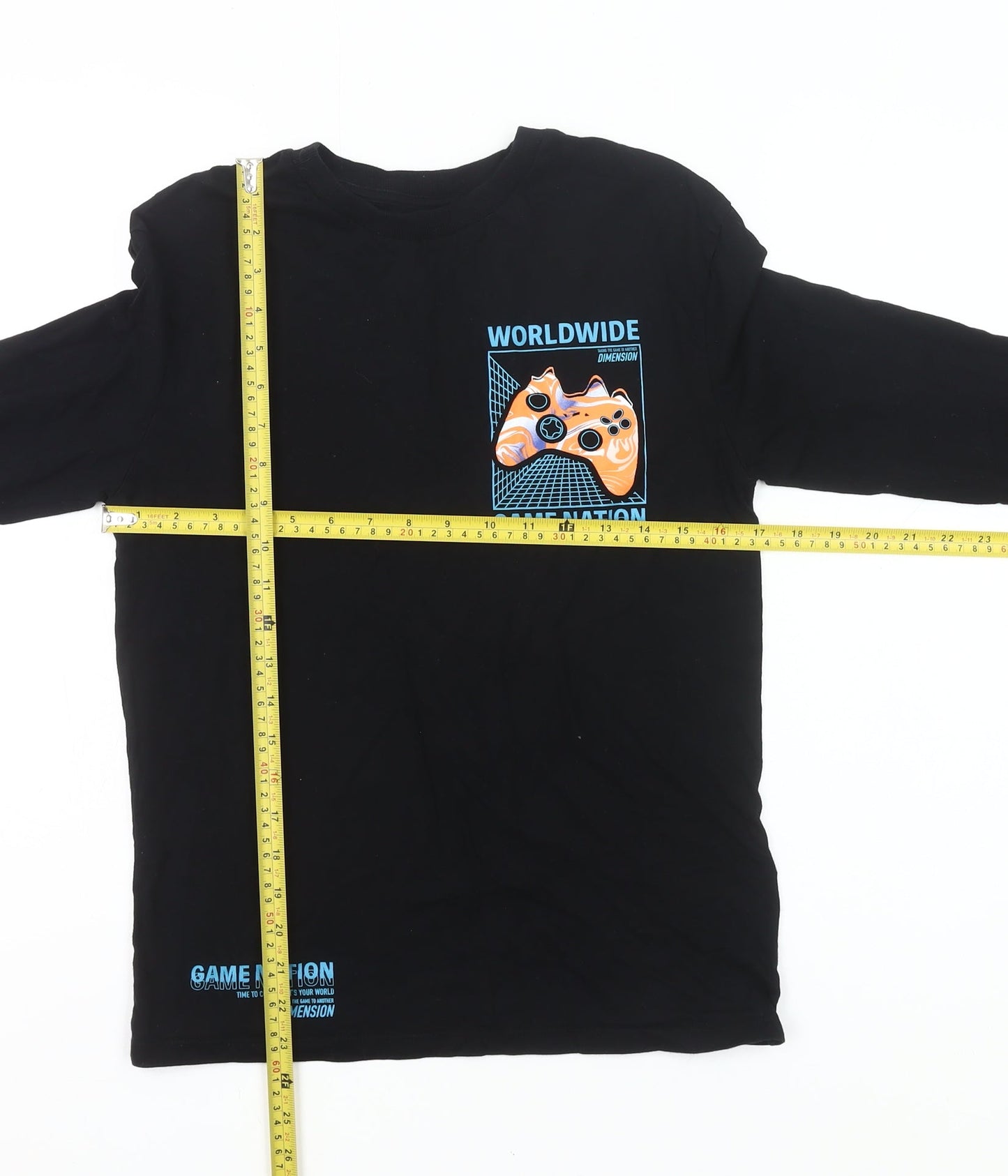 Marks and Spencer Boys Black 12-13 Years Long Sleeve Gaming Pyjama Top