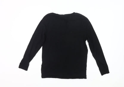 Marks and Spencer Boys Black 12-13 Years Long Sleeve Gaming Pyjama Top