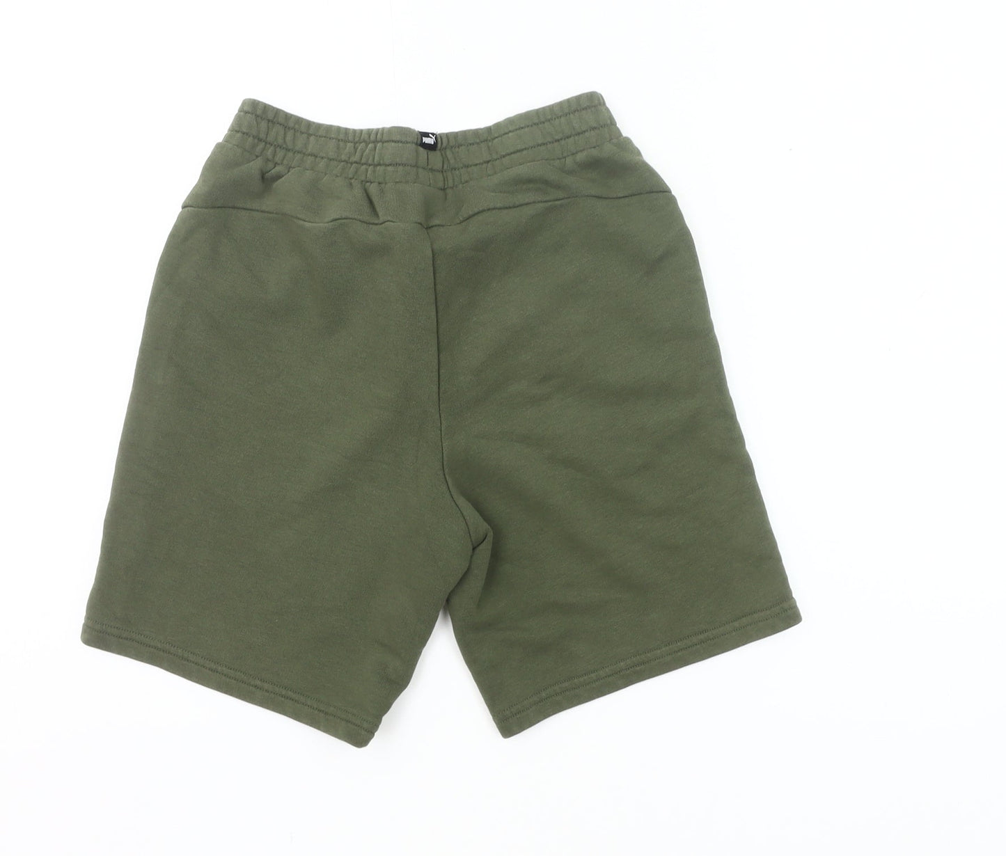 Puma Boys Green Sweat Shorts 11-12 Years Regular Fit Sports Activewear