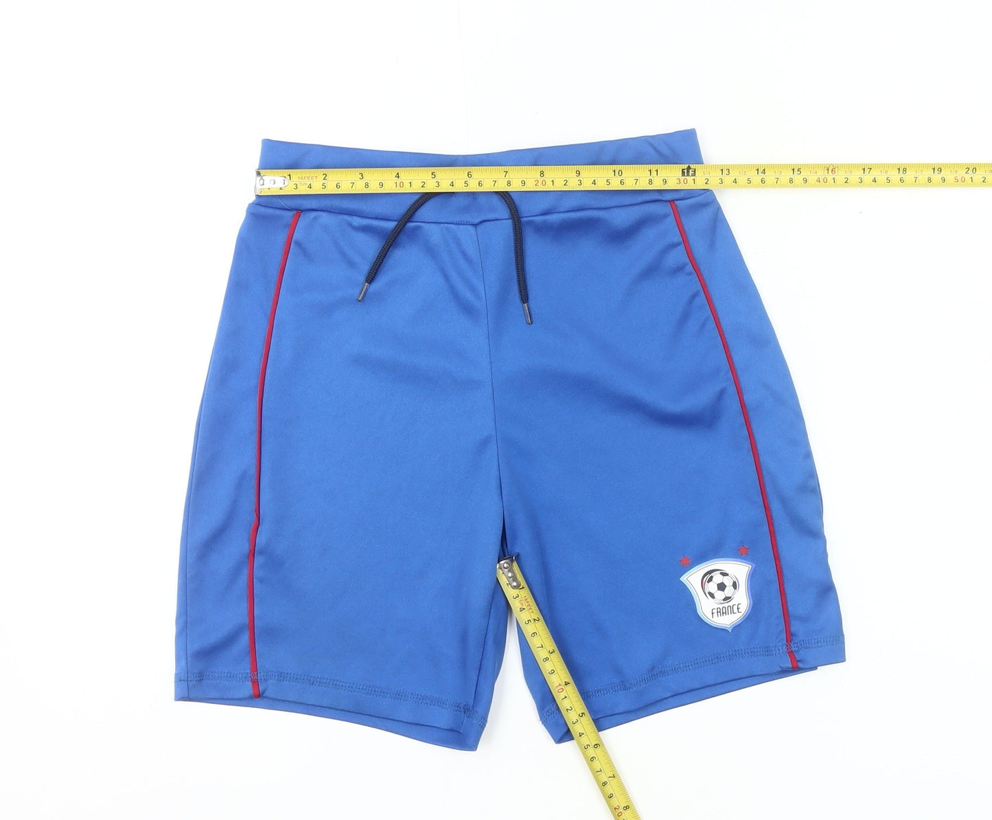 Dunnes Stores Boys Blue Athletic Football Shorts L 27in Waist Drawstring