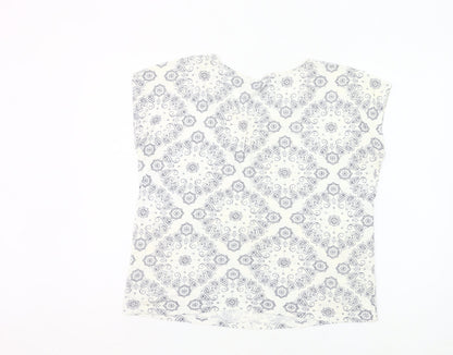 Gap Women Ivory Paisley Print Scoop Neck T-Shirt Size M