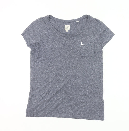 Jack Wills Womens Grey Size 6 Scoop Neck Short Sleeve T-Shirt