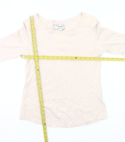 Peter Storm Womens Beige Cotton 3/4 Sleeve Scoop Neck T-Shirt Size 14