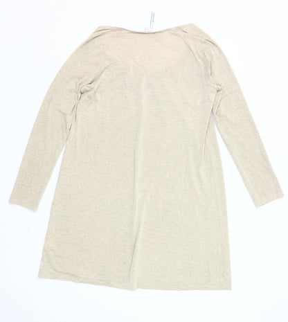 Michael Stars Women’s Beige Shift Dress M Long Sleeve Scoop Neck
